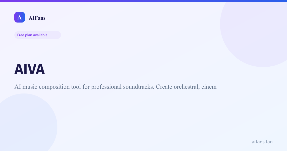 AIVA - AI tool screenshot