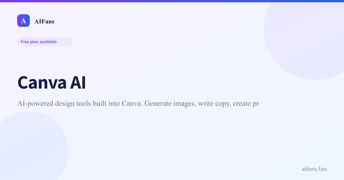 Canva AI - AI tool screenshot