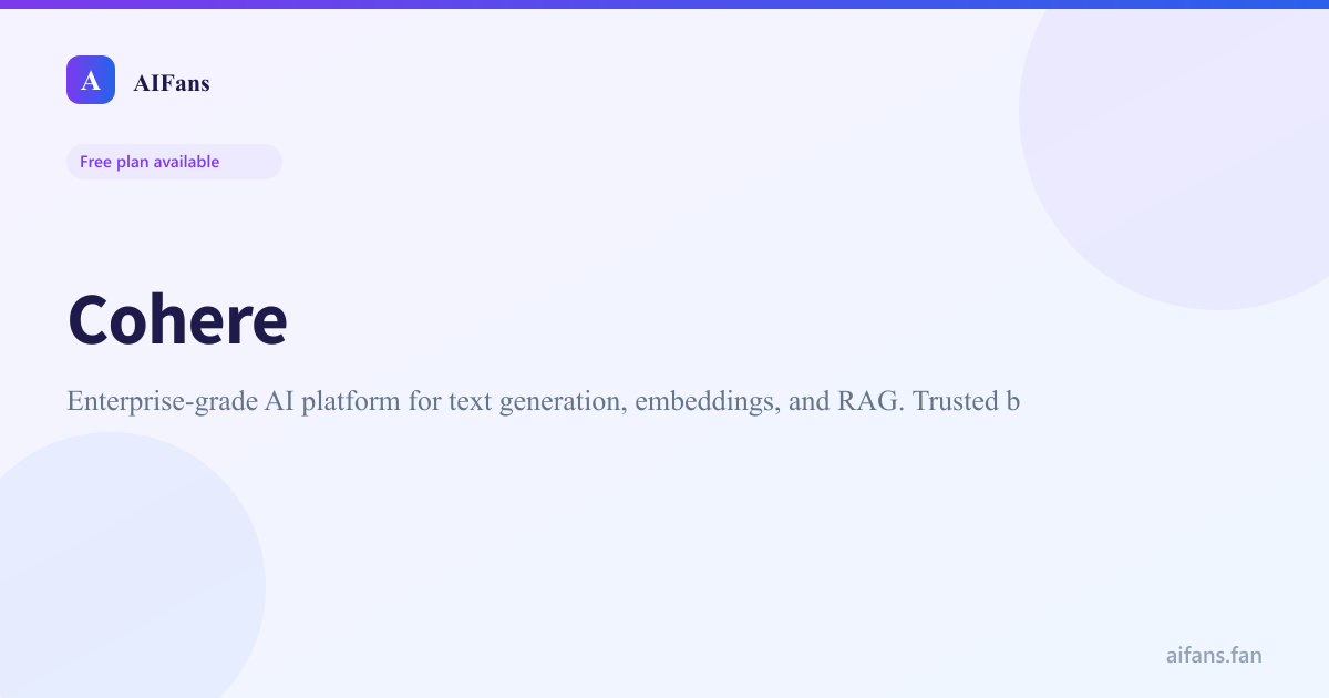 Cohere - AI tool screenshot