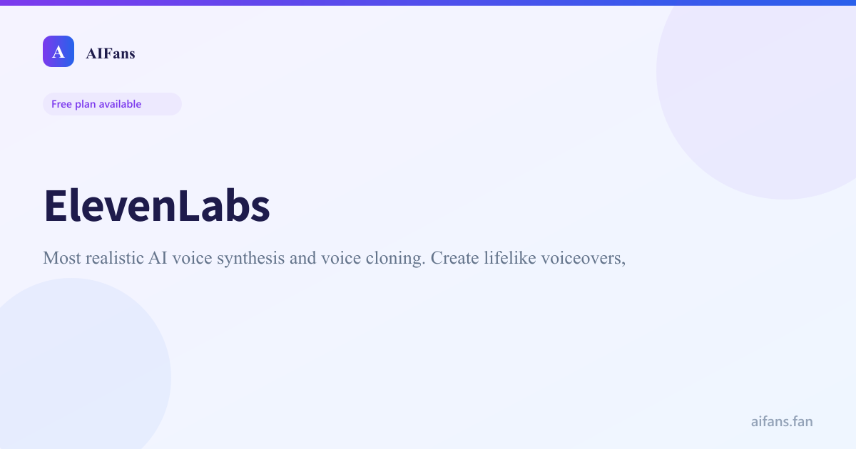 ElevenLabs - AI tool screenshot