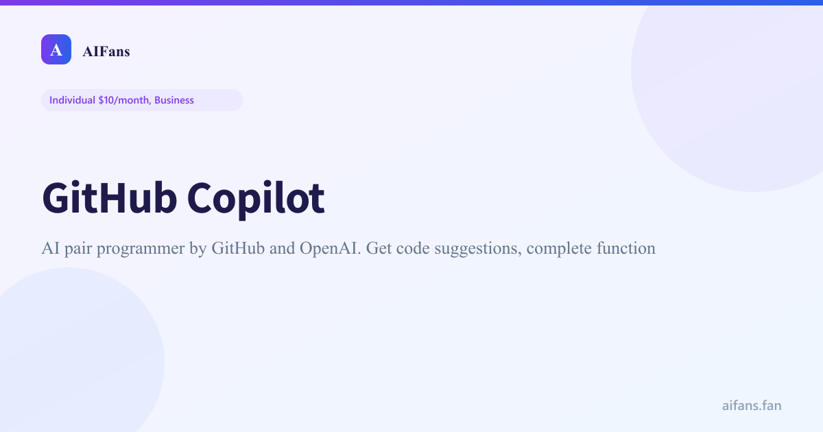 GitHub Copilot - AI tool screenshot