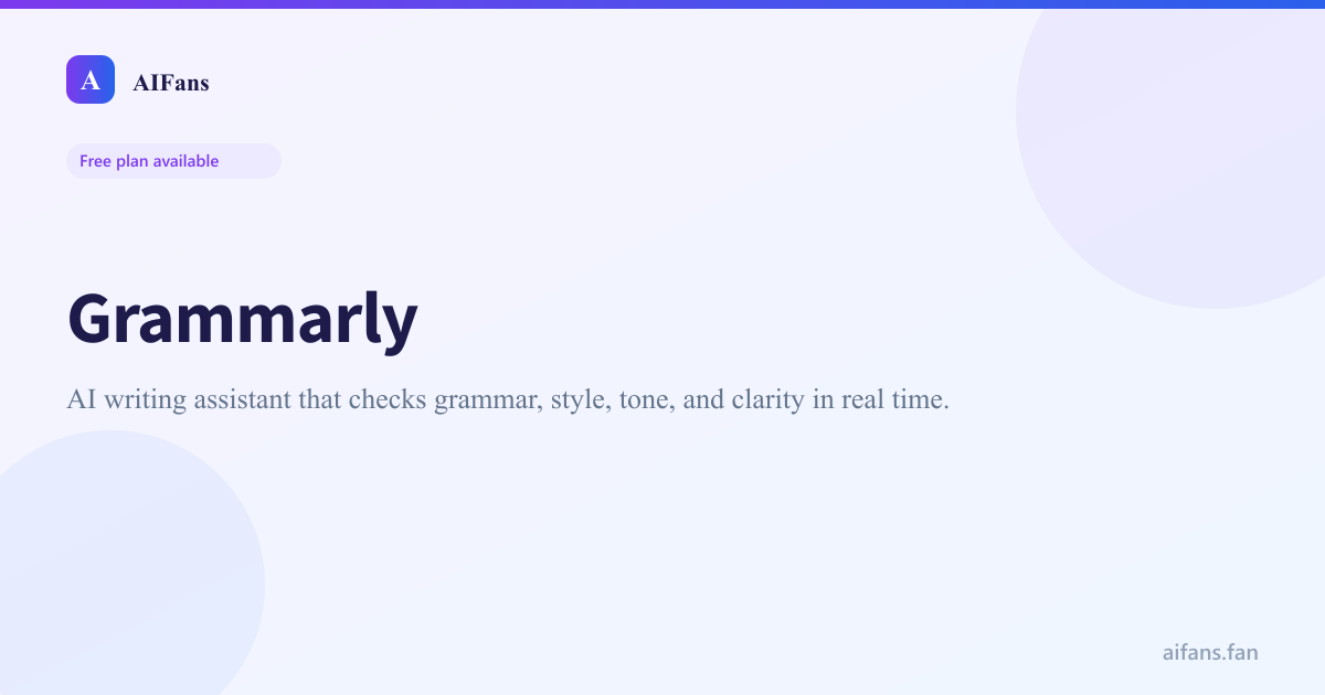 Grammarly - AI tool screenshot