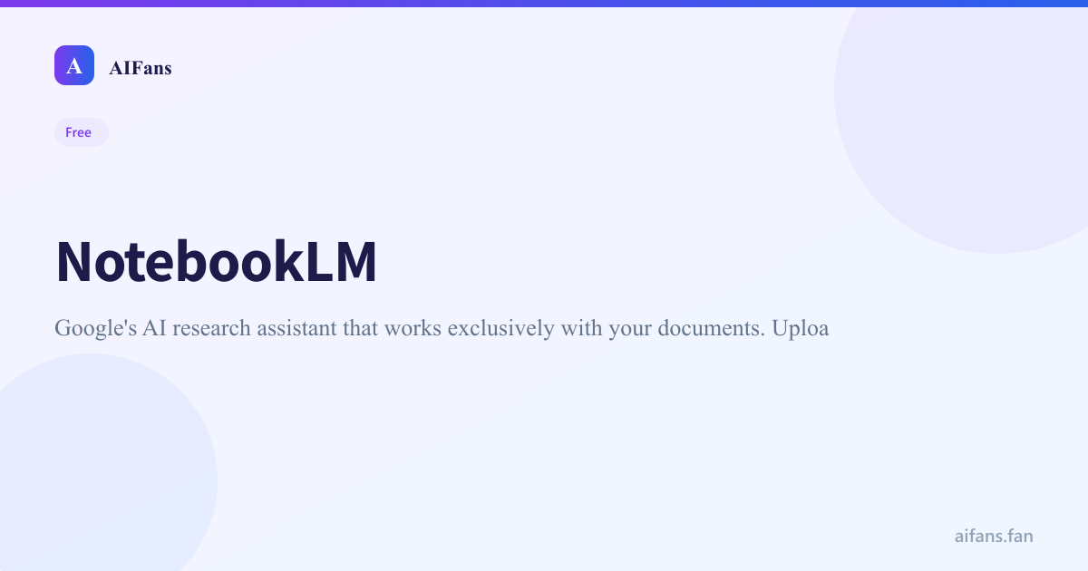 NotebookLM - AI tool screenshot