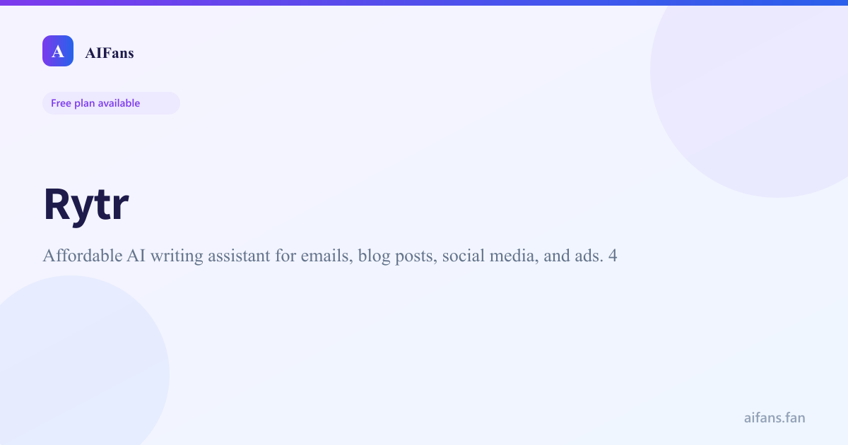 Rytr - AI tool screenshot
