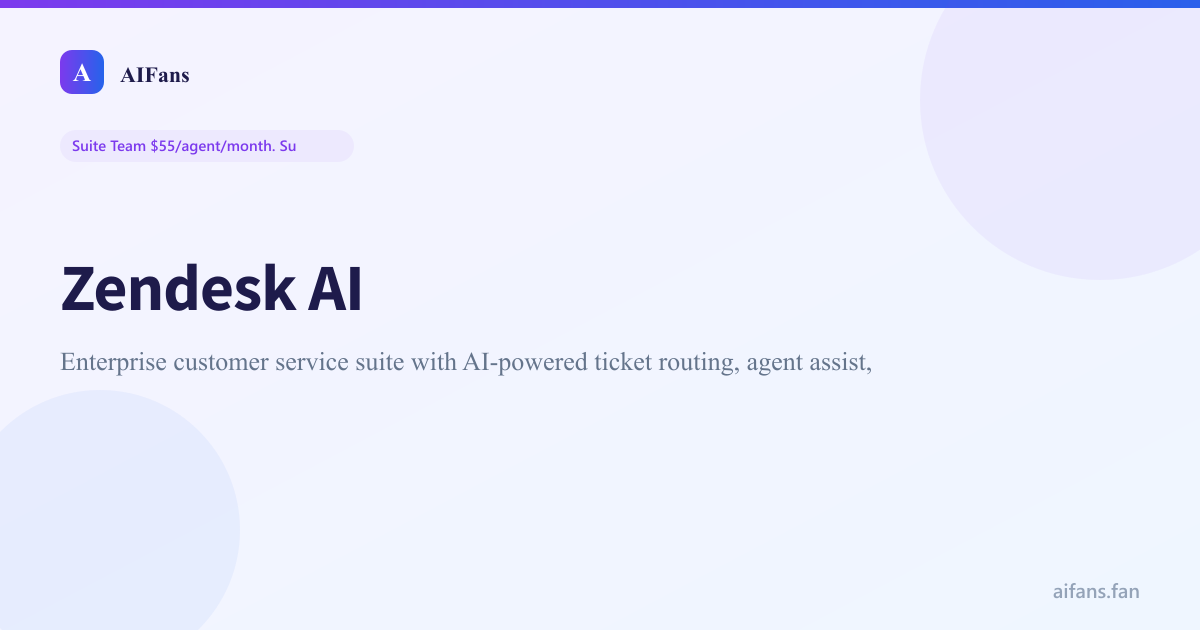 Zendesk AI - AI tool screenshot